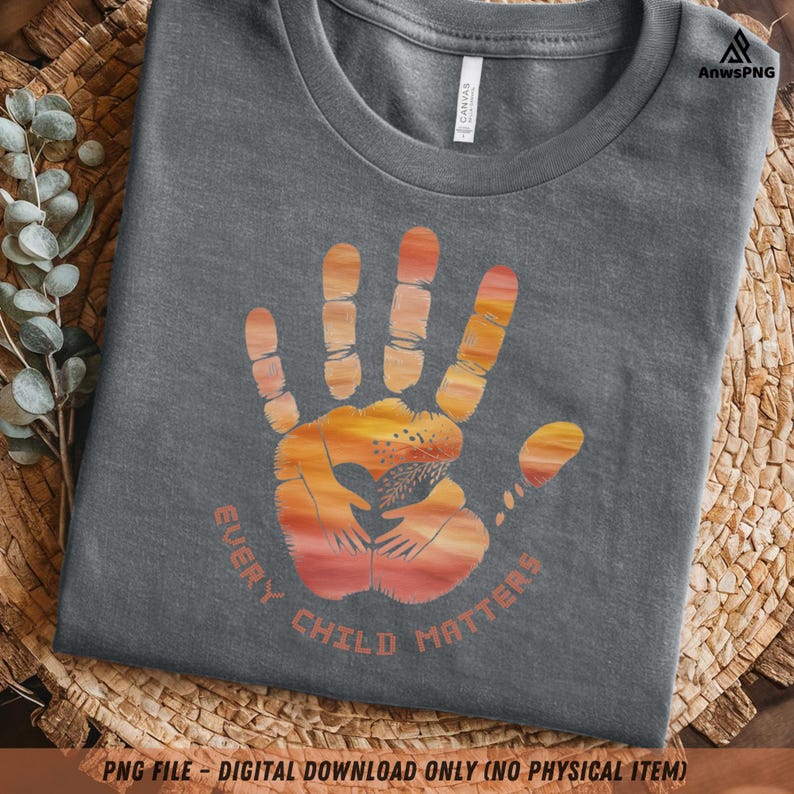Every Child Matters Handprint PNG: Orange Shirt Day Watercolor Clipart ...
