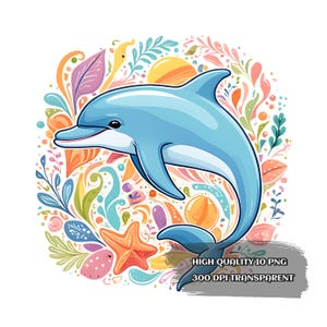 10 PNG PNG Delfin, Delfin Poster, blauer Delfin, Ozean Clipart, Ozean Kunst, Aquarell Clipart - digitaler Download für druckbare Oberflächen.