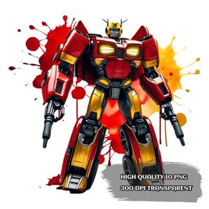 10 PNG Transformers, Optimus Prime, Bumblebee, Transparent PNGs - High Resolution - Digital Download.