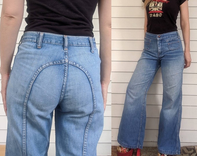70s Jeans by Hillbilly Flares Denim 28 - Etsy