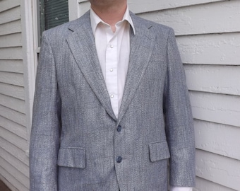 Gray Mens Tweed Jacket Stafford Grey Flecked Sport Coat 42 S 80s Vintage