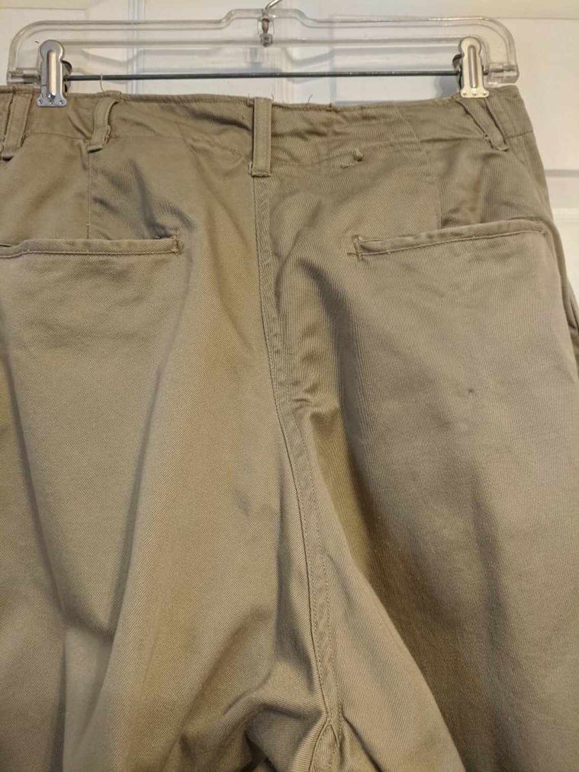 40s Mens Button Fly Pants Vintage 30 x 32 Khaki Cotton Chinos | Etsy