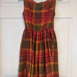 Vintage Girls Sleeveless Plaid Dress and Button Back Top 60s image 4