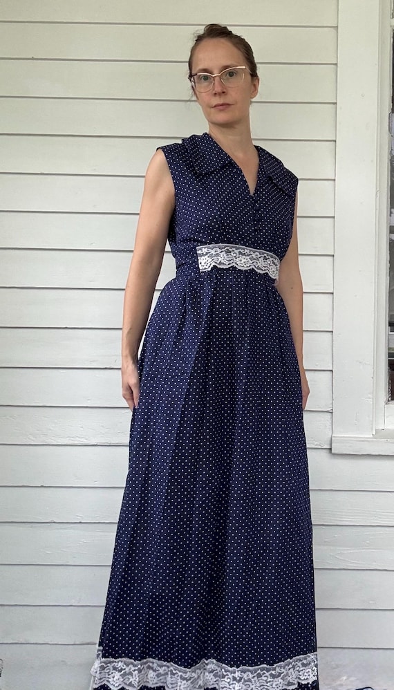 70s blue dress Late 1970s Gentilesse Blue Silk Chiffon Floral Dress Noble Vintage Clothier