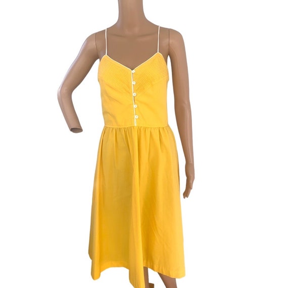 Vintage Bright Yellow Dress Retro Act 70s 80s - image 4