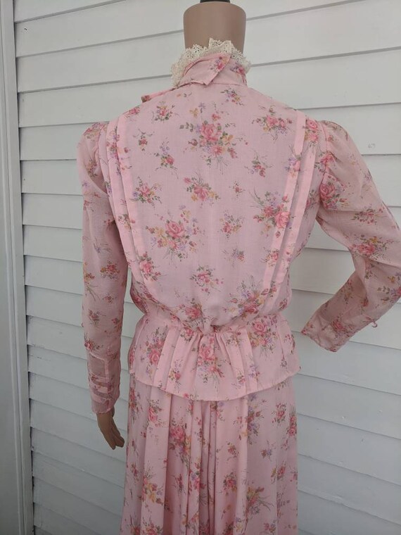 Pink Victorian Style Dress Prairie Western Soft F… - image 10