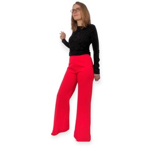 70s Red Bellbottom Pants Bell Flare Vintage XS