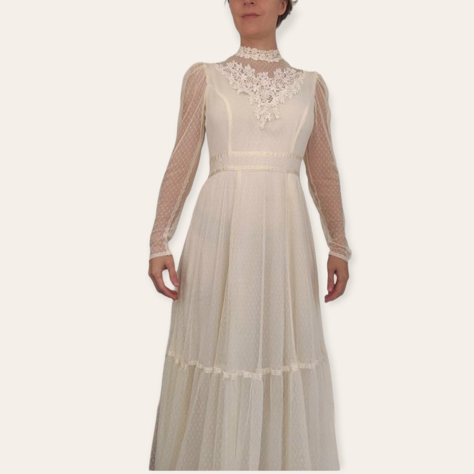 Gunne Sax Wedding Dress Ivory Lace Gown Bridal Victorian - Etsy