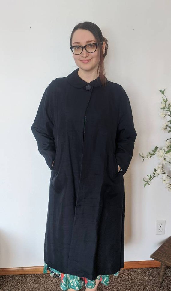 Dark Blue Polka Dot Lined Jacket Lightweight Coat… - image 6