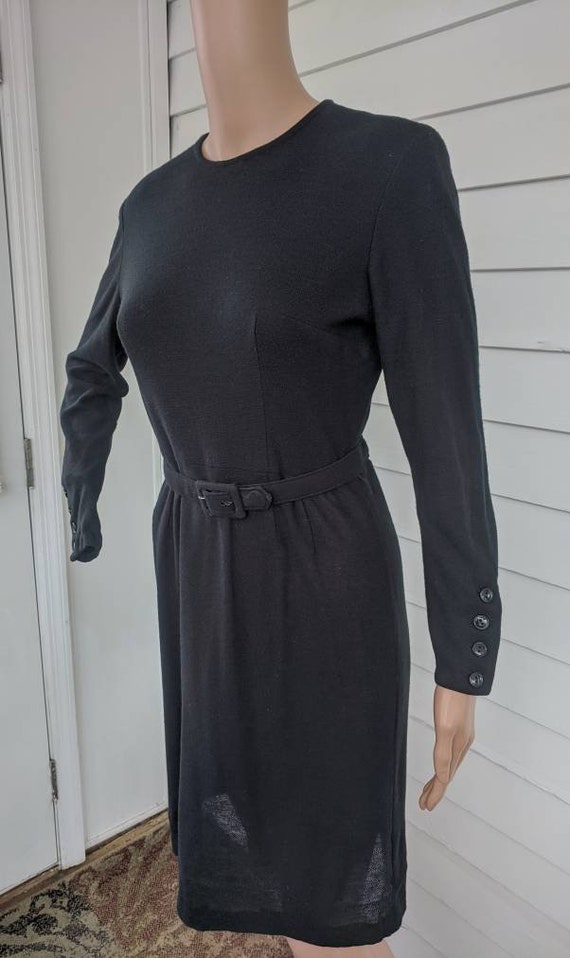 60s Black Dress Vintage Long Sleeve S | Etsy