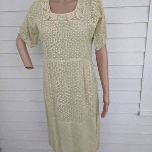Robe ancienne des années 20 Vert transparent des années 1920 XS S vintage