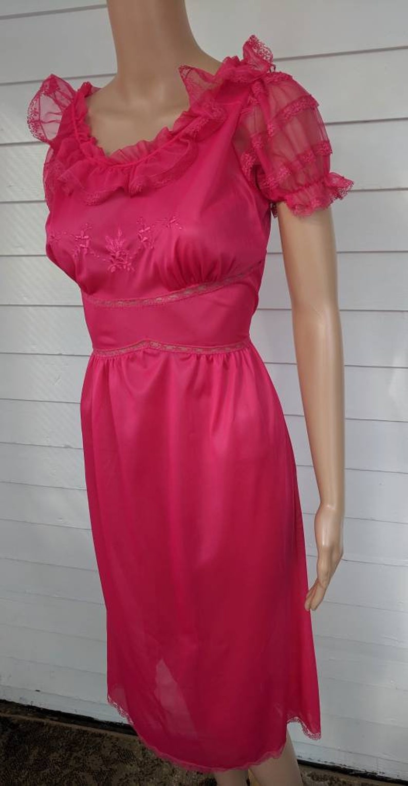 Vintage Movie Star Nightgown Red Gown Lingerie Sheer 32 S XS Etsy