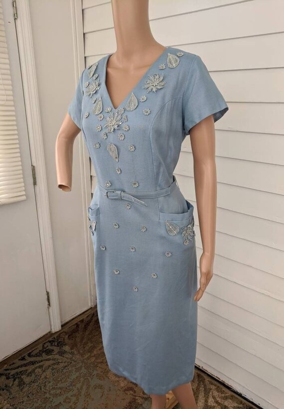 Details about 1950’s 1960’s Glam Knit Dress Rhinestone Studded Vintage Details about 1950’s 1960’s Glam Knit Dress Rhinestone Studded Vintage