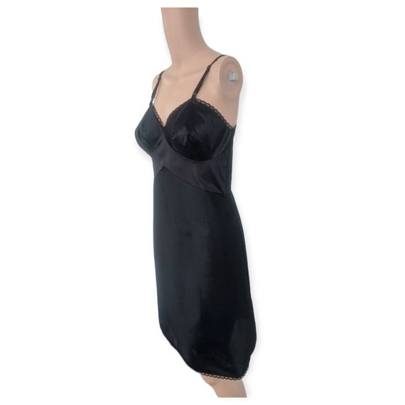 Black Slip 34 Nylon Tricot Hollywood Vassarette M… - image 1