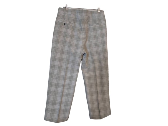 70s Mens Plaid Pants Pale Green Grandpa Retro Hip… - image 2