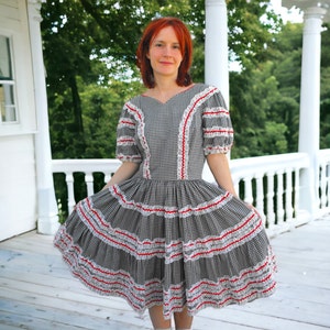 ワンピース 60s 70s gingham check western dress 1960s Acetate Gingham Plaid Shift Dress | Retro Stage