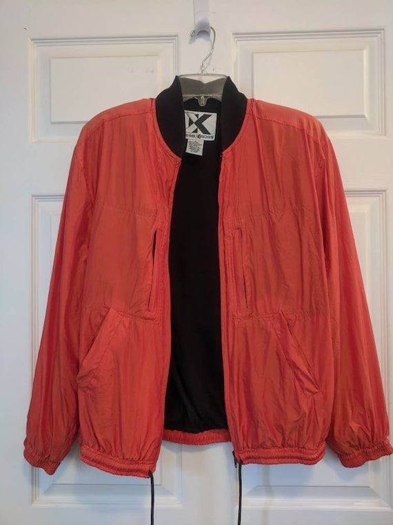 Orange Jacket 80s Windbreaker Jacket Funnel Neck Jack… Gem
