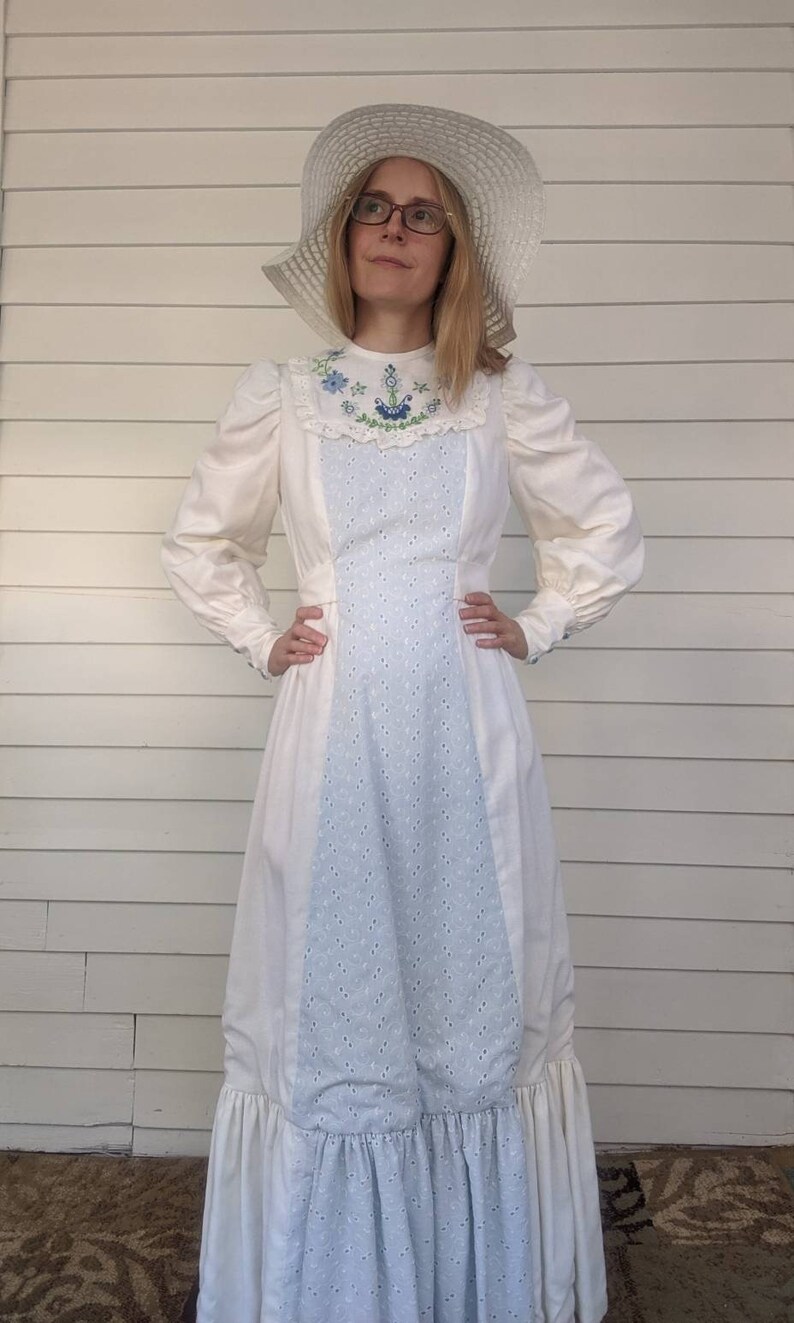 70s Gunne Sax Style Dress Prairie Wedding Embroidered Eyelet - Etsy