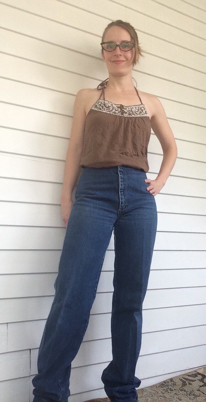 Angels Wing Jeans 70s Blue Denim 26 