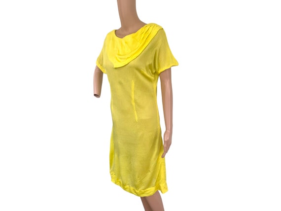 50s Yellow Dress Midcentury Summer Vintage M - image 3