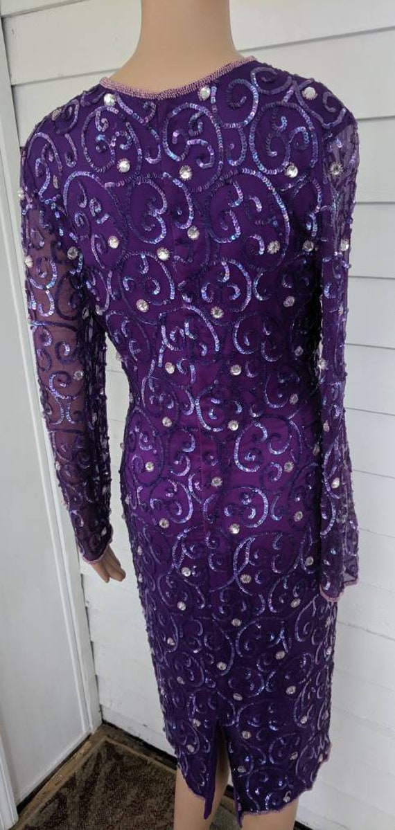 80’s Rhinestone Tuxedo Bow Cocktail Dress by David Morris
