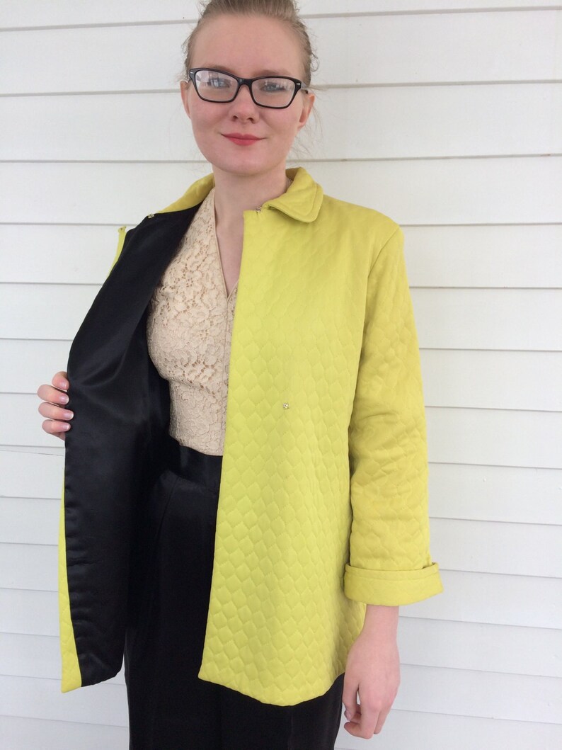 50s Green Lounge Jacket Vintage Diana Dean 1950s S M L