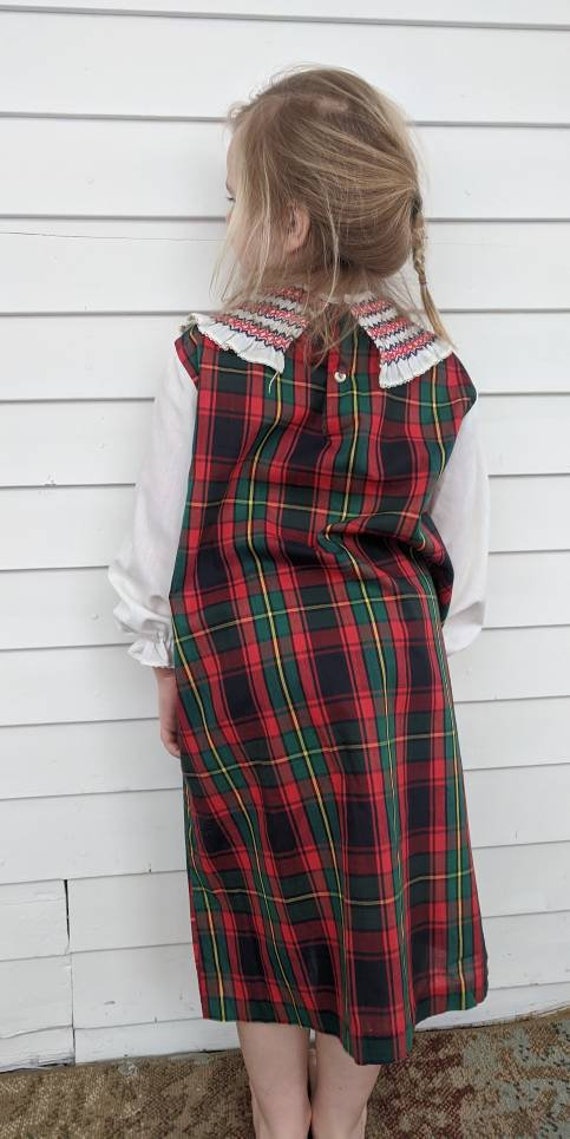 green plaid girls dress