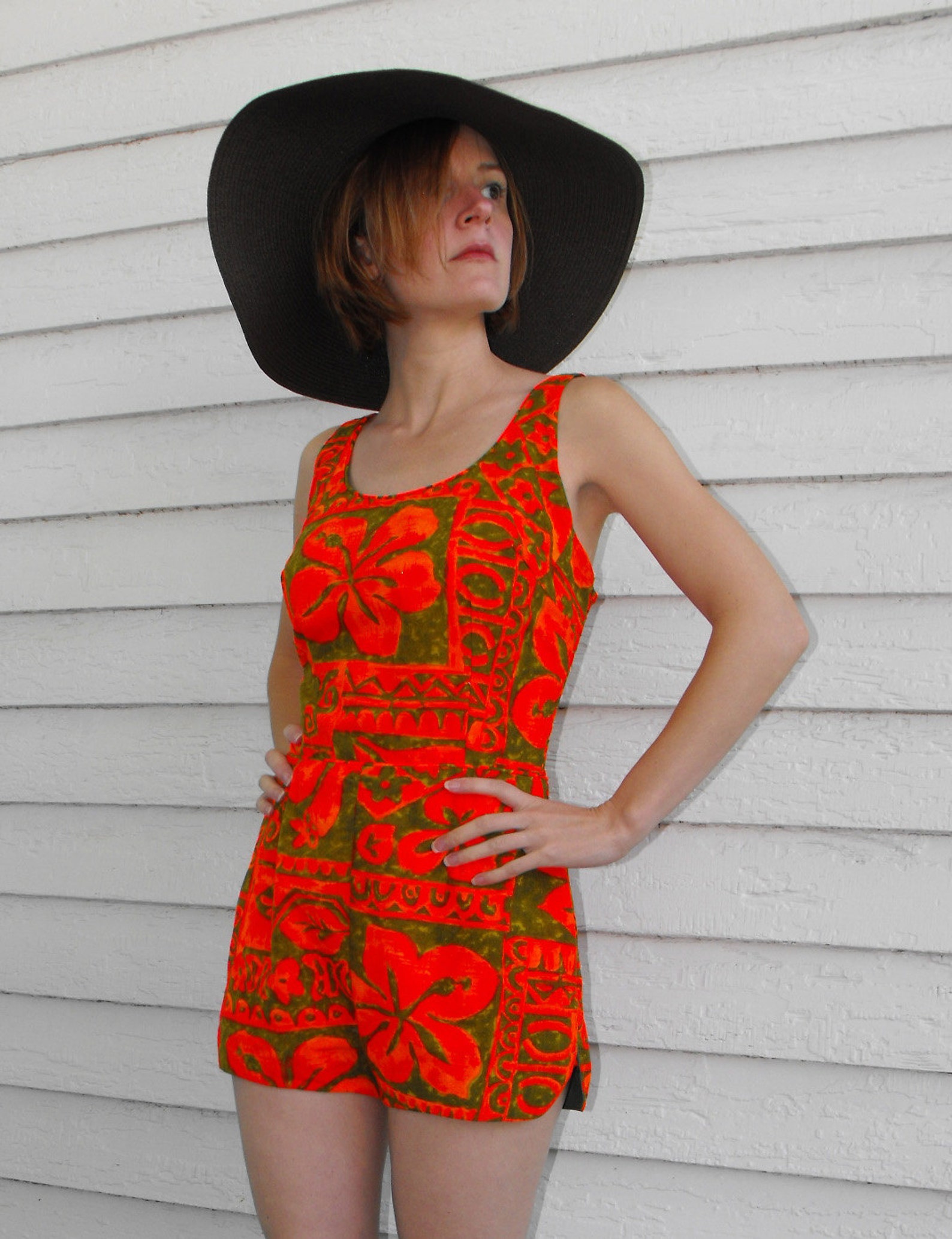 Vintage 60s Jantzen Swimsuit Bathing Suit One Piece Playsuit Etsy