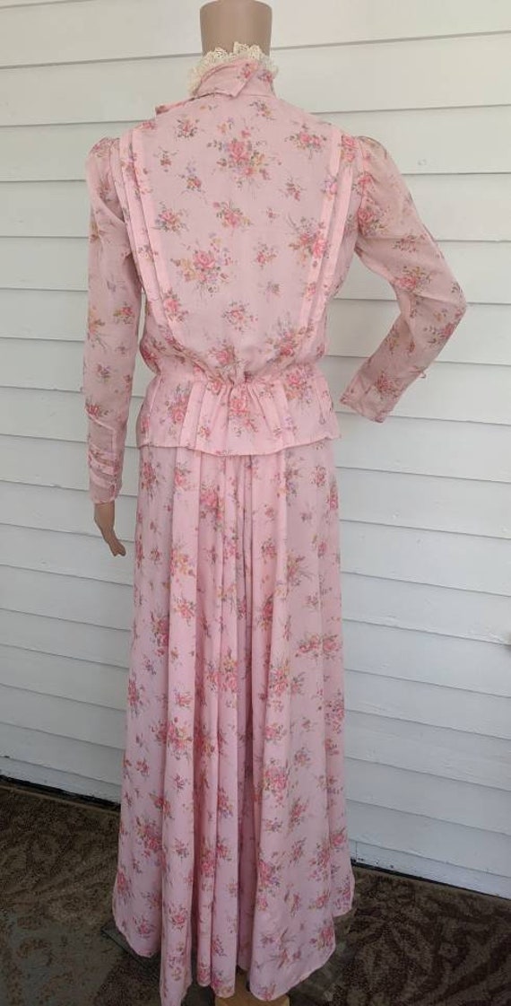 Pink Victorian Style Dress Prairie Western Soft F… - image 2