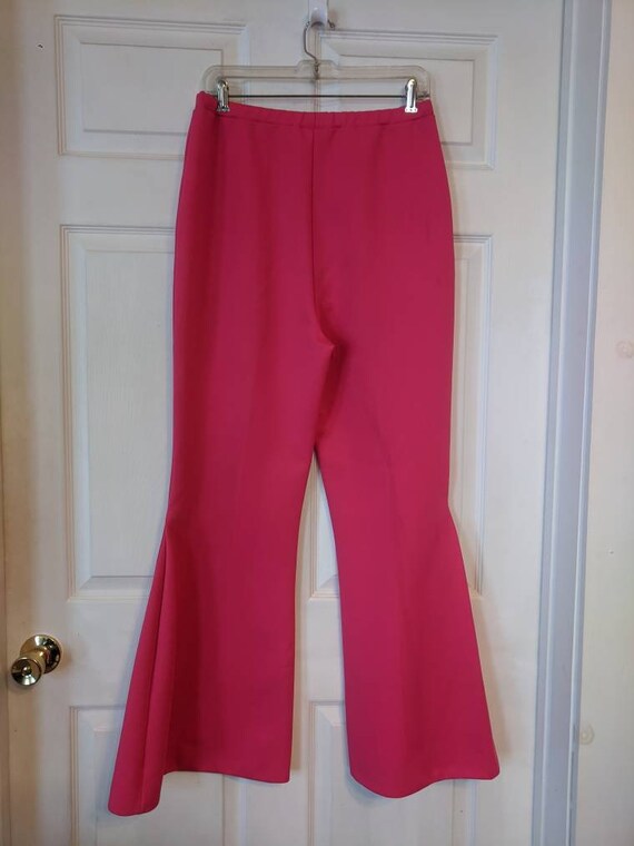 70s Pink Bellbottom Pants Retro Bell Flare Vintag… - image 6