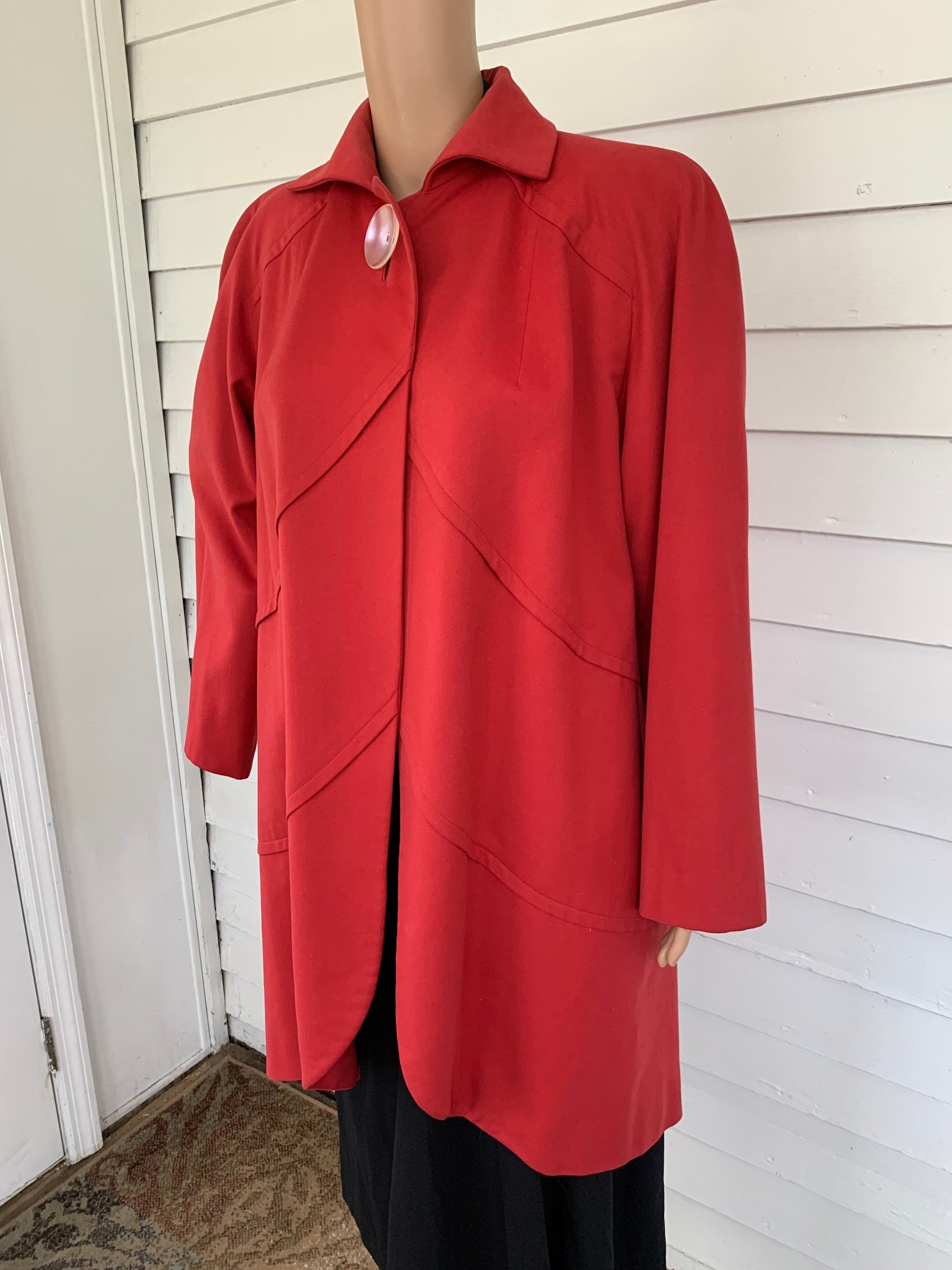 Vintage jaren 40 rode jas zachte aardbei Harold Minneapolis Kleding Dameskleding Jacks & Jassen 