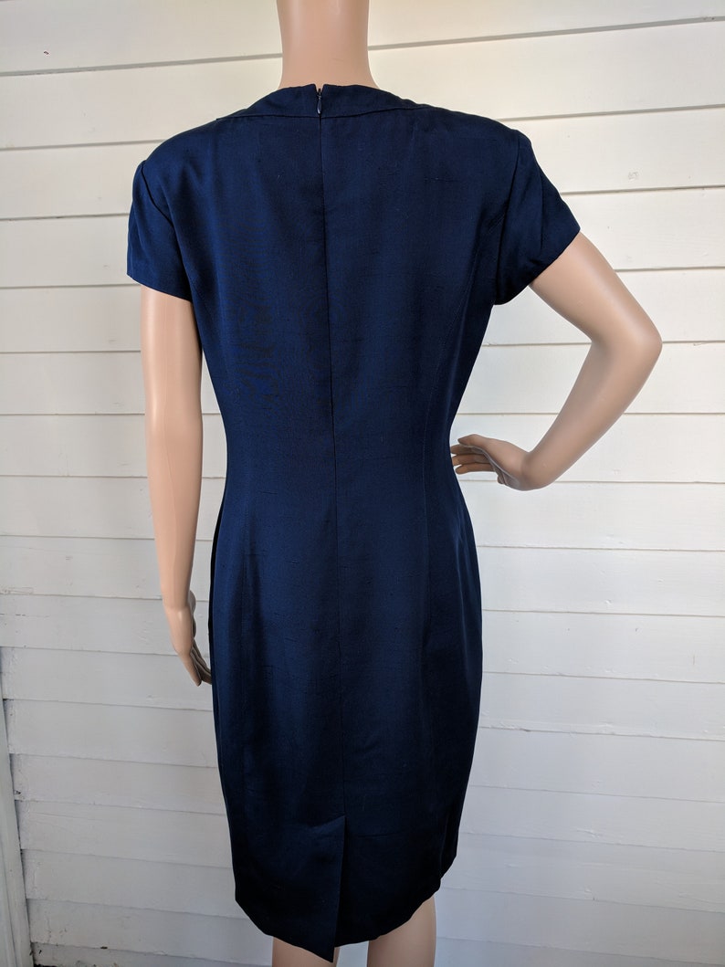 Dark Blue Dress with Jacket Classic Silk Vintage S 6 Barrie Etsy
