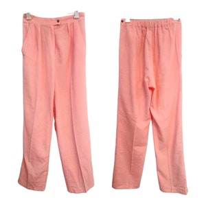 80s Peach Cotton Summer Pants Vintage 26 28 Waist