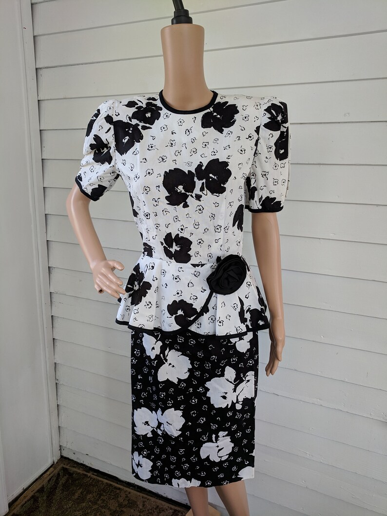 1980s peplum dress