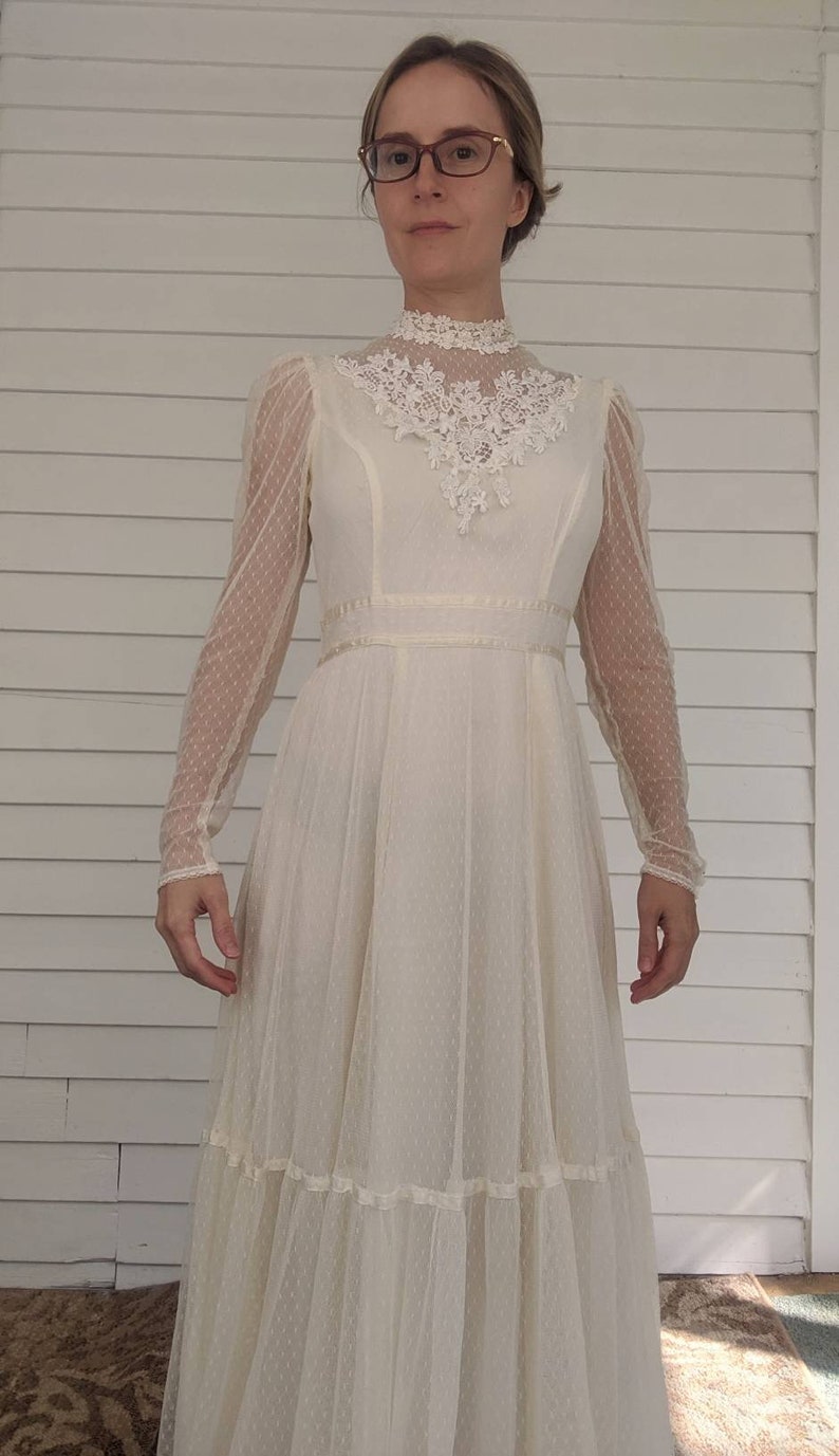 Gunne Sax Wedding Dress Ivory Lace Gown Bridal Victorian | Etsy