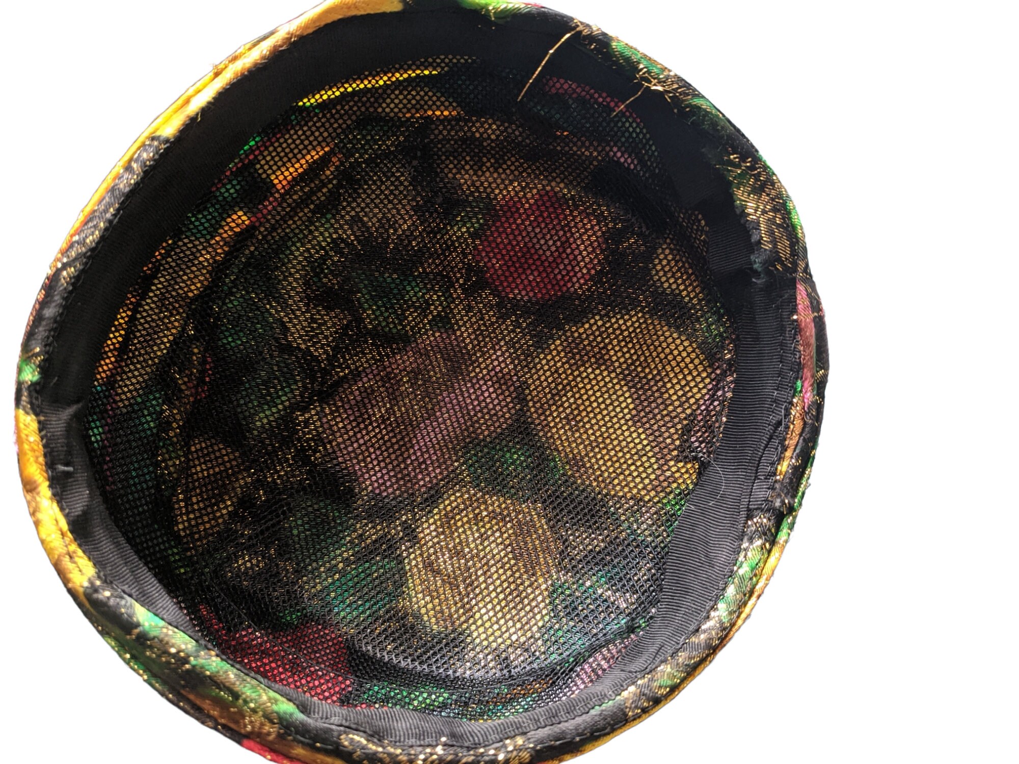60s Metallic Hat Floral Gold Red Yellow Black Vintage Vintage 1960 main image 3