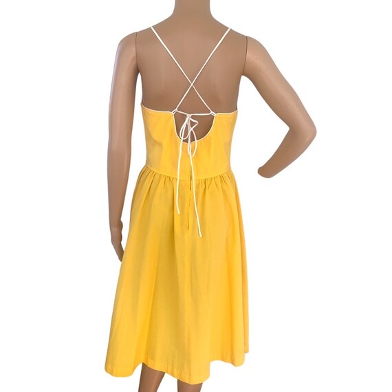 Vintage Bright Yellow Dress Retro Act 70s 80s - image 5