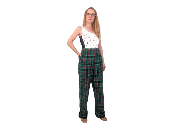 Pendleton Green Plaid Pants Wool Lined Holiday Ch… - image 3