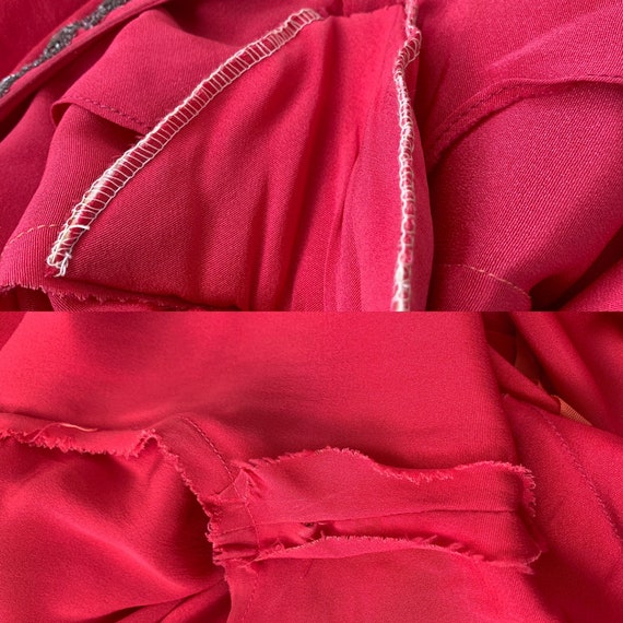 Vintage 40s Beaded Dress Pink Shortened Prong Rhi… - image 10