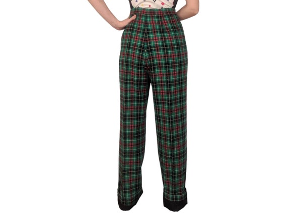 Pendleton Green Plaid Pants Wool Lined Holiday Ch… - image 3