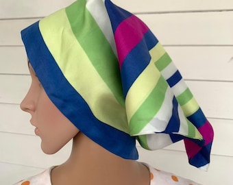 60s Vintage Multicolor Striped Scarf