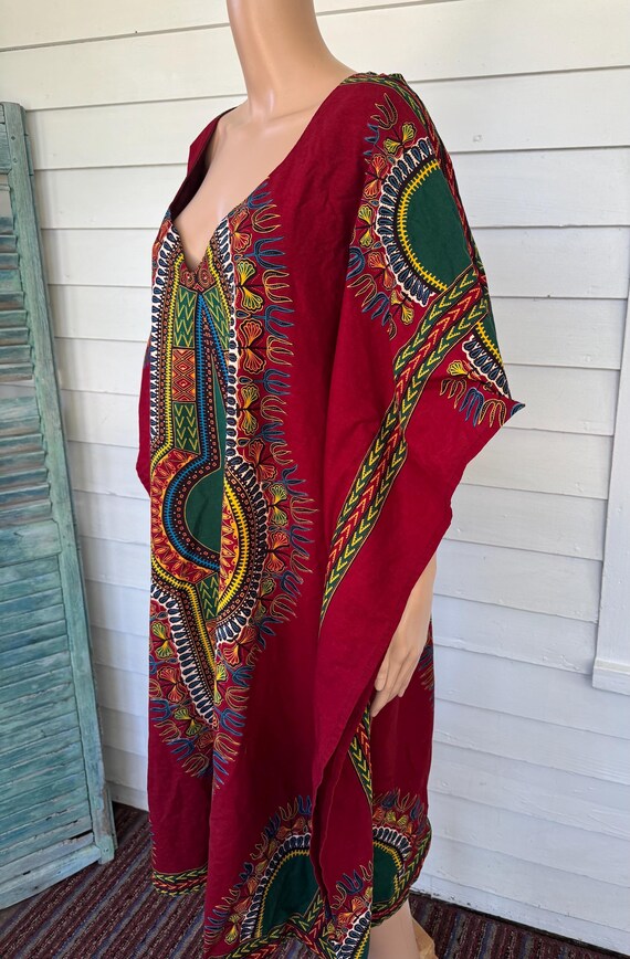 fitted lace wedding dress African Dress in Red Dashiki Print - Festival Dress main image 1