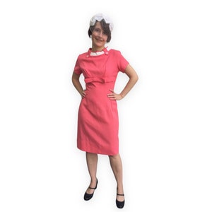 50s Pink Dress Vintage XS S 32 Bust 26 Waist
