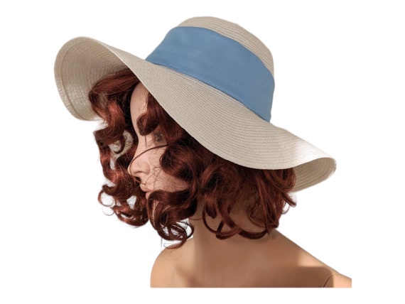 70s Country Wedding Hat Summer Floppy Wide Brim White Vintage Etsy UK
