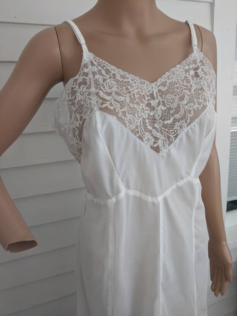 White Lace Dress Slip 36 Lady Love Nylon 60s Summer | Etsy