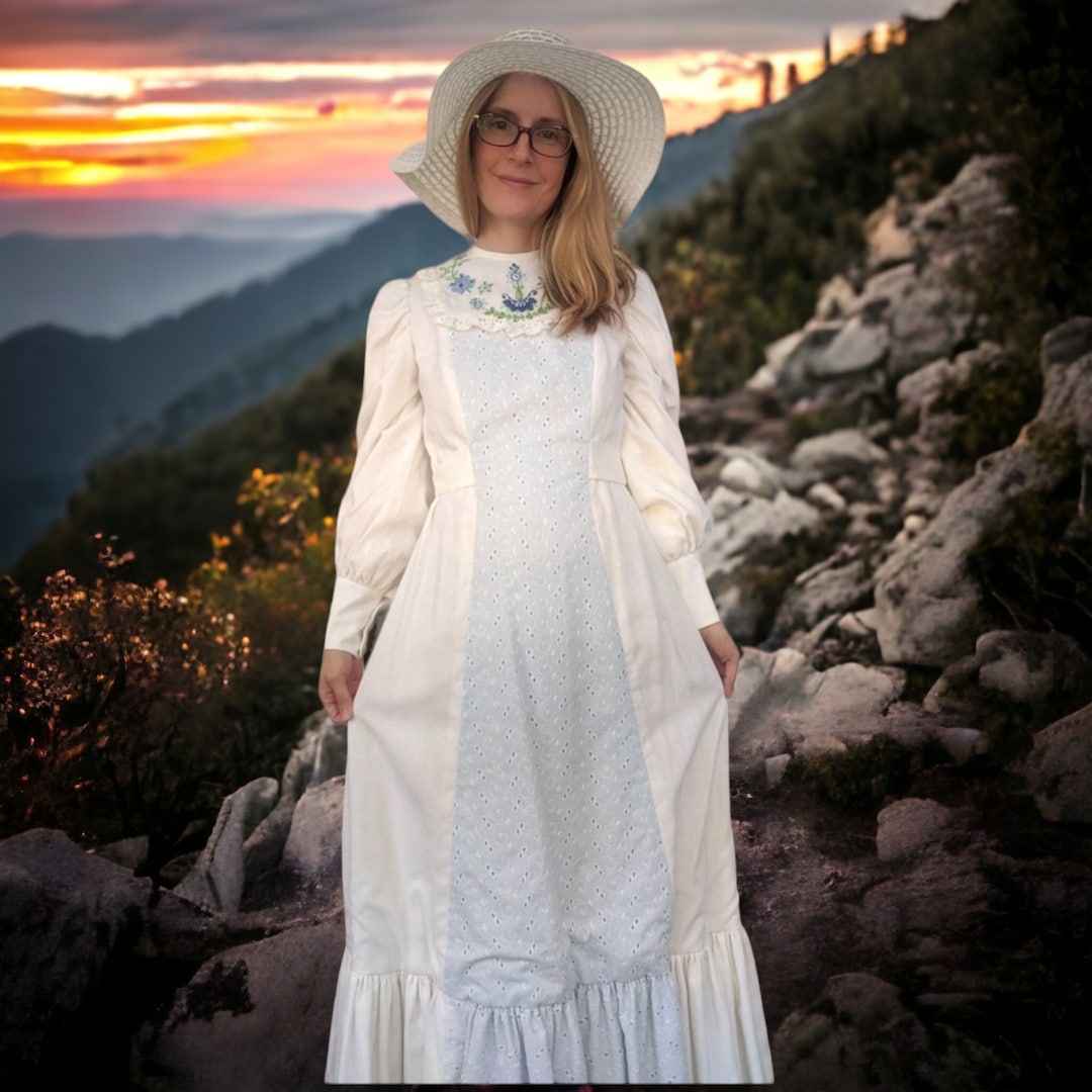 70s Gunne Sax Style Dress Prairie Wedding Embroidered Eyelet - Etsy