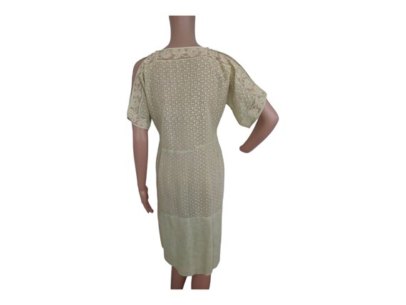 20s Antique Dress 1920s Vintage Sheer Green XS S - image 3