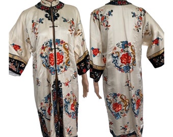 WW2 Souvenir Robe Phillipines Embroidered Kimono Vintage Silk AS IS