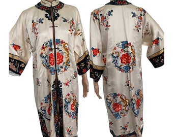 WW2 Souvenir Robe Phillipines Embroidered Kimono Vintage Silk AS IS