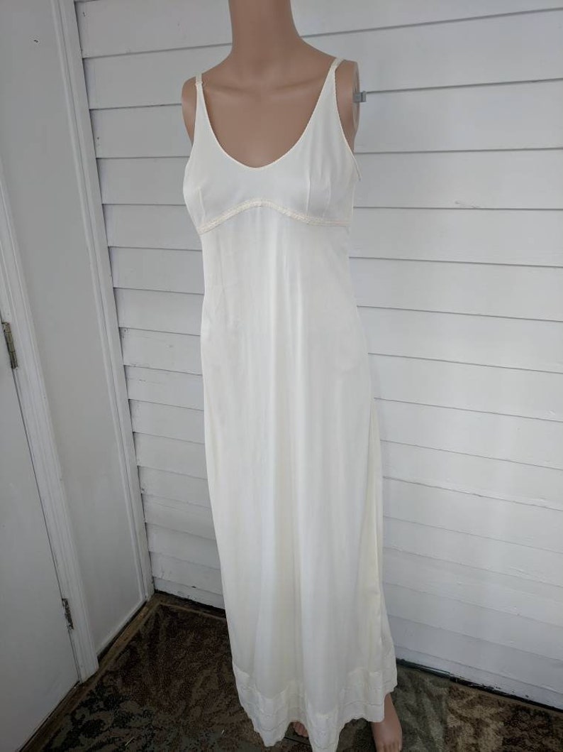 Maxi Dress Slip Long XS S Nylon Lorraine Pale Yellow